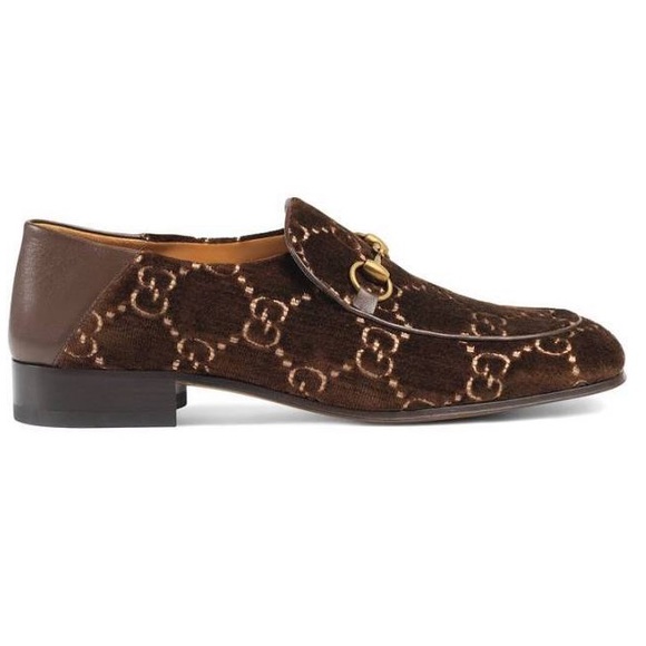 Gucci Other - 🎉HP🎉Gucci Men’s Brown Velvet Embossed Loafers